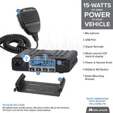 Midland MicroMobile Farm Tractor Bundle - MicroMobile 15 Watt GMRS Two-Way Radio with Mirror Mount, Antenna Cable and 3dB Gain Antenna