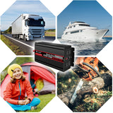 Novopal Pure Sine Wave Power Inverter 2000 Watt 12V DC to 110V/120V AC Converter 4 AC Outlets Car Inverter with One USB Port 16.4 Feet Remote Control and Two Cooling Fans-Peak Power 4000 Watt