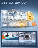 Nilight Headlight Assembly for 1998 1999 2000 2001 2002 2003 2004 2005 Chevy Blazer Headlights 1998-2004 Chevrolet S10 Pickup Replacement Headlamp Housing Bumper Lights, 2 Years Warranty