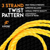 600 ft Twisted Polypropylene Rope - 3/4" - Yellow Floating Poly Pro Cord - Reduced Slip, Easy Knot, Flexible - by Xpose Safety