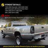 DWVO LED Tail Lights Assembly Compatible with 1999 2000 2001 2002 2003 2004 2005 2006 Chevy Silverado 1500 2500 & 99-02 GMC Sierra 1500 2500 3500 Pickup Truck Replacement Taillights Tail Lamps
