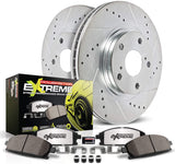 Power Stop K3032-26 Front Z26 Carbon Fiber Brake Pads with Drilled & Slotted Brake Rotors Kit