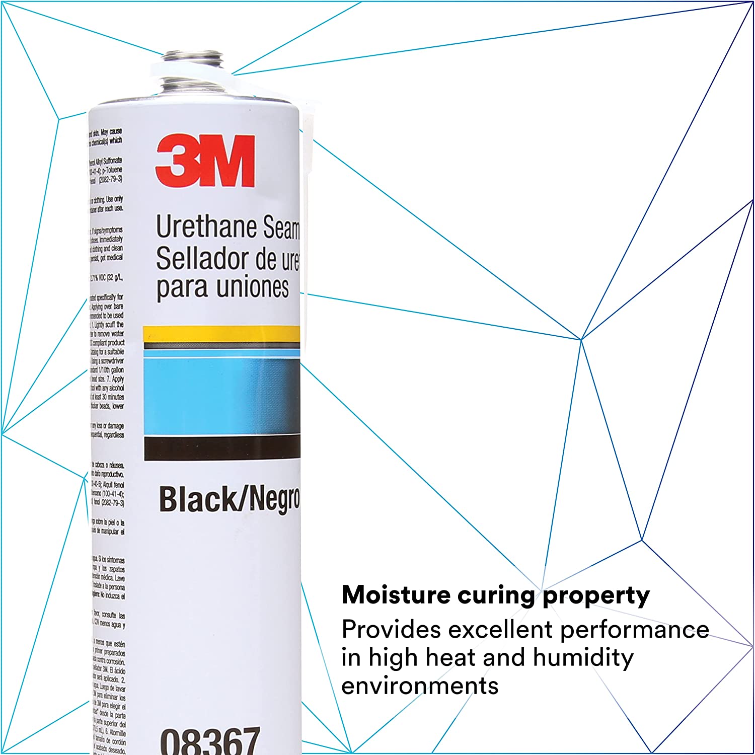 3M Urethane Seam Sealer, 08367, Black Color, High Solids, Permanently ...