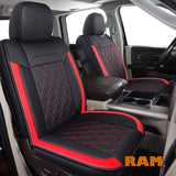 LUCKYMAN CLUB D01-ZGJ Ram Seat Covers, Fit for 2007-2022 Ram 1500 2500 3500 Crew Quad Double Regular Mega Cab with Center Console Cover(Black 2 pcs)