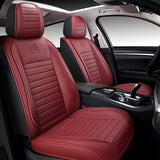 Isen-CoverAuto Full Coverage Faux Leather Car Seat Covers Universal Fit for Cars SUVs Trucks, Auto Car Seat Covers in Automotive Interior Accessories Vehicle Car Seat Cushions Full Set (Burgundy)