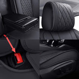 Aierxuan Car Seat Covers Full Set Waterproof Faux Leather Cushion Universal Toyota Corolla Tacoma rav4 Honda Civic CRV Accord Hyundai Tucson Elantra Rogue Sonata (Full Set/Black)