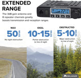 Midland MicroMobile Farm Tractor Bundle - MicroMobile 15 Watt GMRS Two-Way Radio with Mirror Mount, Antenna Cable and 3dB Gain Antenna