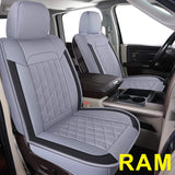 LUCKYMAN CLUB 81D-XFG Ram Seat Covers Full Set, Fit for Most of The 2006-2020 Ram 1500 2500 3500 Crew Cab& Quad Cab Truck, with Faux Leather (81XFG-Black)