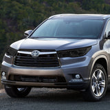 DNA Motoring HL-OH-THI14-SM-CL1 Smoke Lens Clear Corner Projector Headlights Replacement For 14-16 Highlander