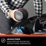 K&N Universal Air Intake System: High Performance, Premium, Guaranteed to Increase Horsepower: Flange Diameter: 2.75 In, Filter Height: 4.875 In, Shape: Round Reverse Tapered, RC-5052AB