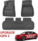 BASENOR Tesla Model 3 Floor Mat 3D All-Weather Anti-Slip Waterproof Full Cover Floor Liners Set Carpet Set Compatible with Tesla Model 3 2022 2021