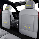 LUCKYMAN CLUB Custom Seat Covers Fit for 2015-2020 F150 Crew Cab, 2017-2020 F250 F350 F450 Superduty Crew Cab with Faux Leather (F1-Gray )