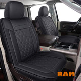 LUCKYMAN CLUB D01-ZGJ Ram Seat Covers, Fit for 2007-2022 Ram 1500 2500 3500 Crew Quad Double Regular Mega Cab with Center Console Cover(Black 2 pcs)