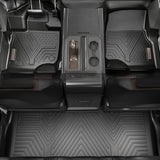 YITAMOTOR Floor Mats Compatible with 2014-2021 Toyota Tundra CrewMax Cab (with Coverage Under 2nd Row Seat), Custom Fit Black TPE Floor Liners, 1st & 2nd Row All-Weather Protection