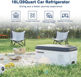 Euhomy 12 Volt Refrigerators, 18Liter(20qt) RV Refrigerator with 12/24V DC & 110-240V AC, Portable refrigerator freezer fridge cooler For Car, RV, Camping, Travel, Fishing, Outdoor Use.