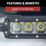 ARIES 1501302 20-Inch LED Light Bar for Jeep Wrangler TJ, Hood Mount Brackets, 9,800-Lumen Combo Beam