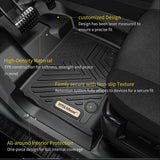 YITAMOTOR Floor Mats Compatible with 2014-2021 Toyota Tundra CrewMax Cab (with Coverage Under 2nd Row Seat), Custom Fit Black TPE Floor Liners, 1st & 2nd Row All-Weather Protection