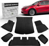 HEA #1 Tesla Model Y Floor Mats Trunk, Frunk, Storage Mats 2021-2022 21 22 3D Cargo Liner All Weather Black Interior Accessories Waterproof No Logo