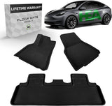 Tesla Model Y Floor Mats 2021 - 2022 Ultimate All Weather Waterproof 3D Floor Liners - Black Interior Accessories No Logo by HEA