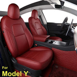 INCH EMPIRE Seat Cover Custom Fit for Tesla Model 3 Model Y Synthetic Leather Car Seat Cushion Protector for 2017 2018 2019 2020 2021 2022 All Season Customized (Grey Y)