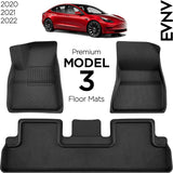 EVNV Tesla Model 3 Floor Mats 2022 - Perfect Model 3 Fit - Easy to Clean Premium Waterproof Mats Protect Your Interior - Logo Free - Tesla Model 3 Accessories (2020-2022)